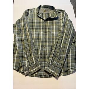 Eddie Bauer Mens XL Classic Fit Plaid Button Up Shirt Outdoor Hiking Vented